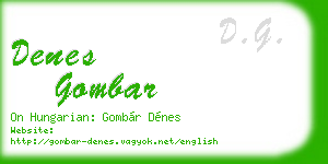 denes gombar business card